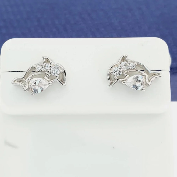 925 Sterling Silver CZ Stud Earrings for Women/Girl, US925P1257